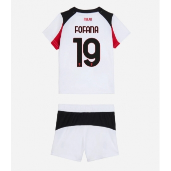 Billige Fotballdrakt AC Milan Youssouf Fofana #19 Replika Bortedraktsett Barn 2025-26 Kortermet (med bukser)